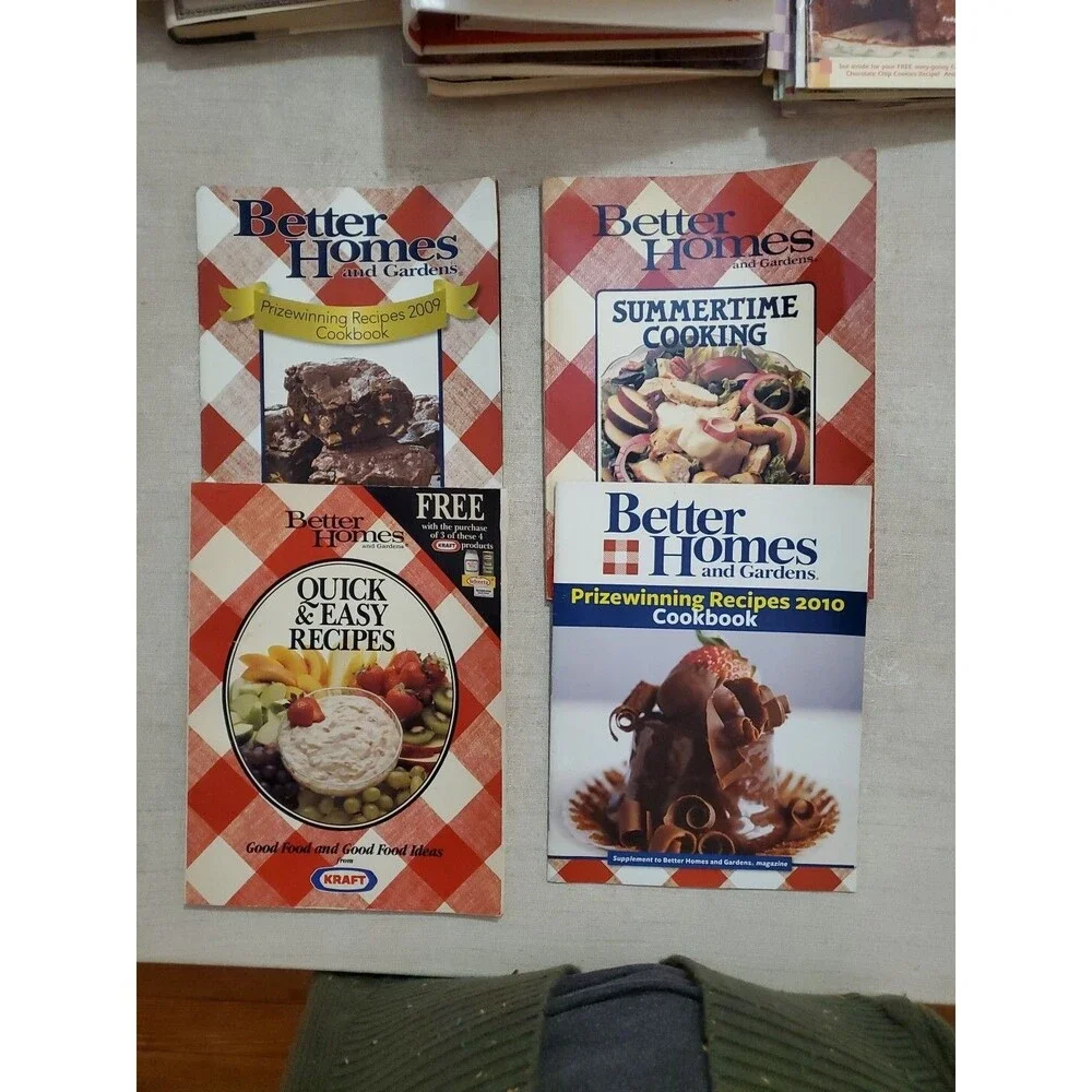 Lot of 4 Vintage Better Homes & Gardens Cookbooks (1988-2010)